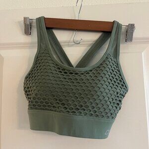 Lorna Jane - Green Crossback Mesh Sports Bra - S